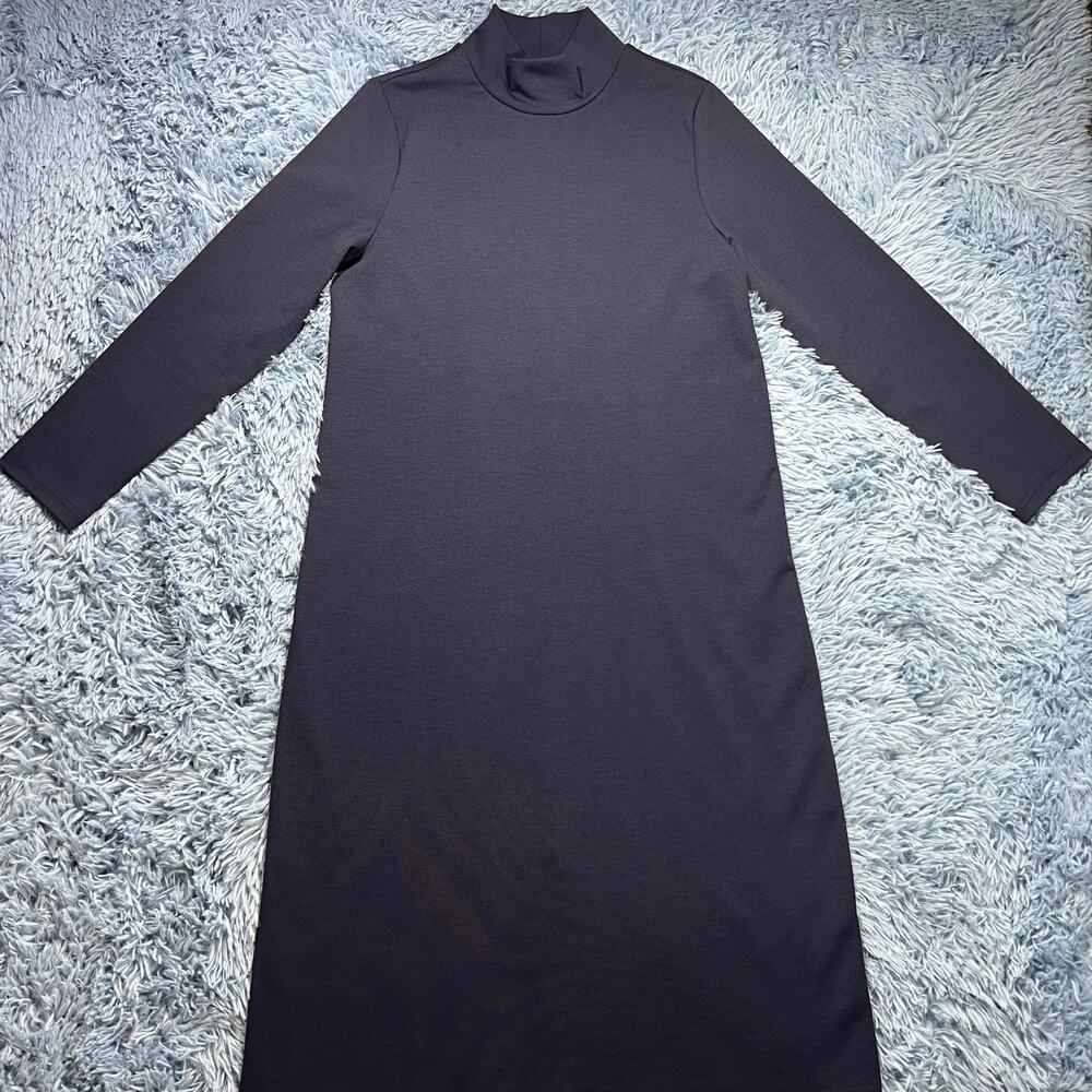 Mock Neck Midi Dress Size Small Petite Women’s Navy Blue Preppy Appleseeds